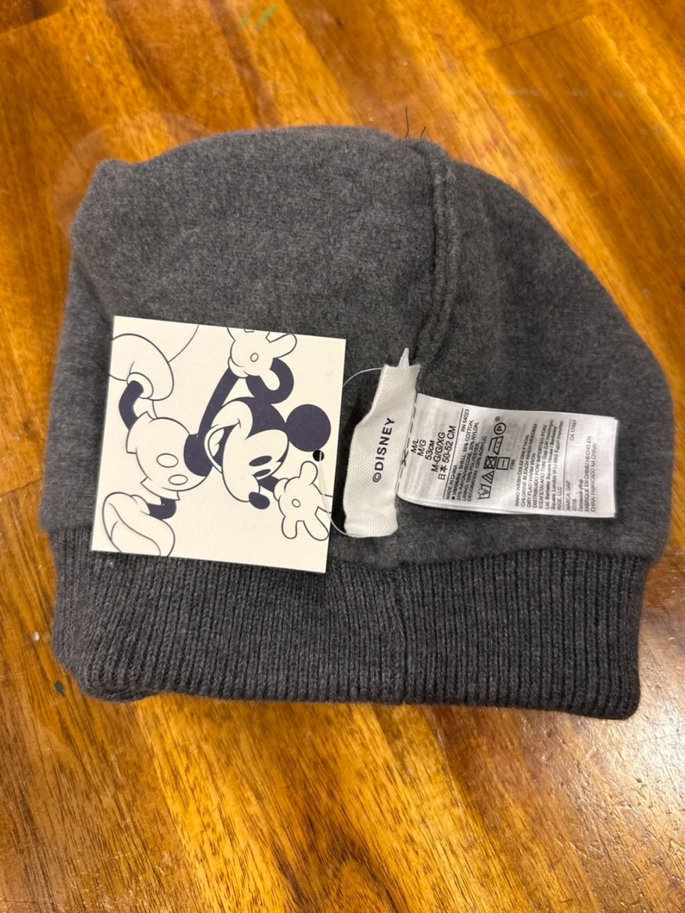 GAP Kids Gray Knit Pom Beanie with Black Minnie and Red Bow
